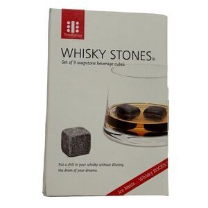 Teroforma Whisky Stones Set of 9 Soapstone Reusable Beverage Cubes - NEW